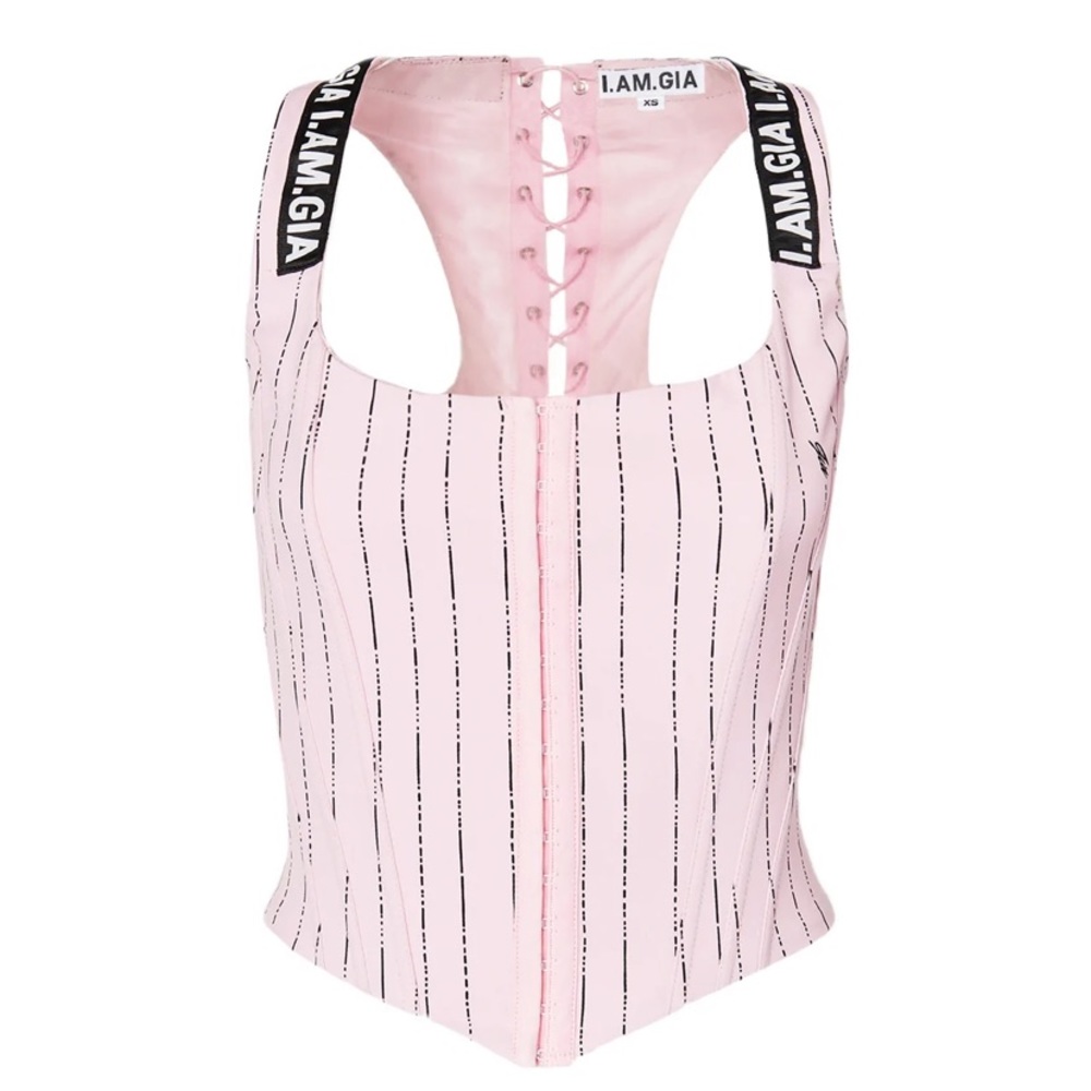 I.AM.GIA Pink Striped Tank Top